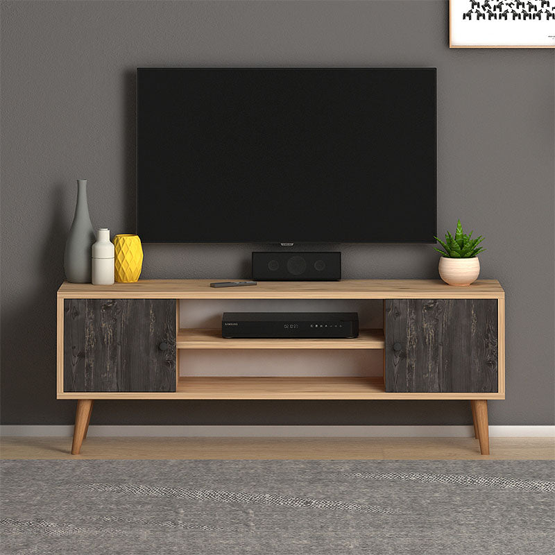 Έπιπλο Τηλεόρασης Parma από Μελαμίνη Χρώμα Industrial Grey - Oak 120x30x40