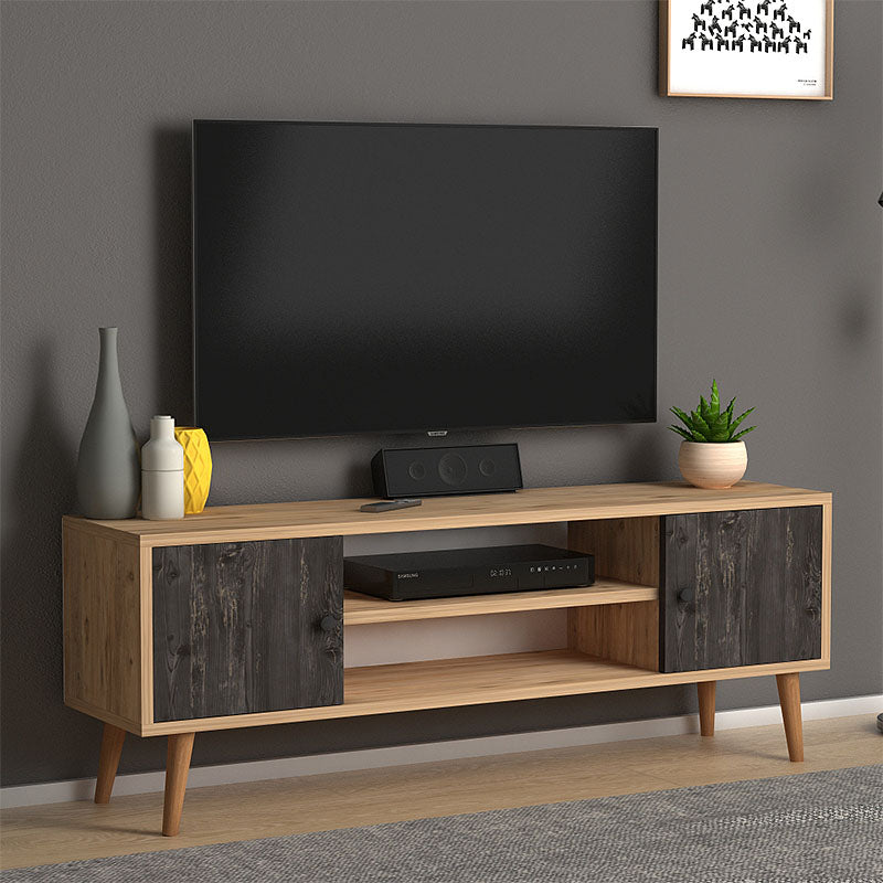 Έπιπλο Τηλεόρασης Parma από Μελαμίνη Χρώμα Industrial Grey - Oak 120x30x40