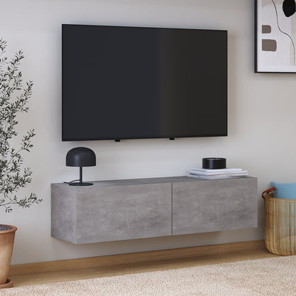 Έπιπλο Τηλεόρασης Επιτοίχιο Palm Χρώμα Γκρι Ρετρό 120x32x30