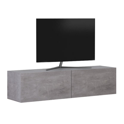 Έπιπλο Τηλεόρασης Επιτοίχιο Palm Χρώμα Γκρι Ρετρό 120x32x30