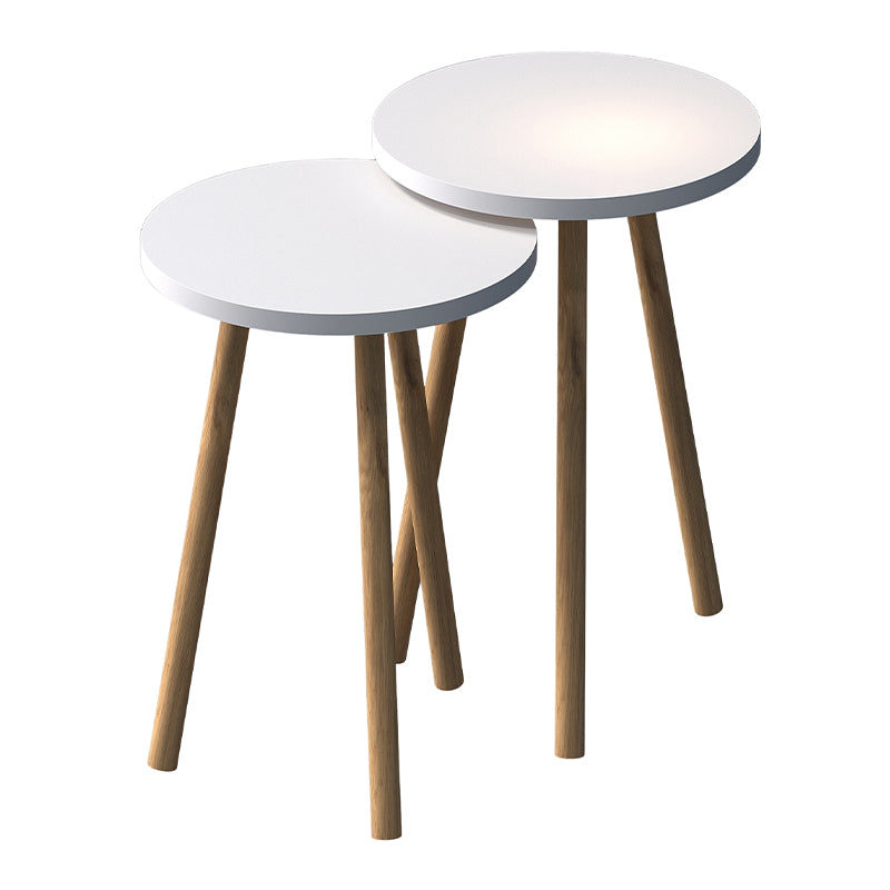 Τραπεζάκια Βοηθητικά Σετ 2 Τμχ Roma Χρώμα Λευκό Ø34x46