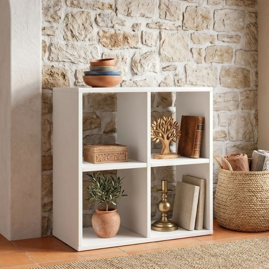 Βιβλιοθήκη Cube Χρώμα Λευκό 60x30x60