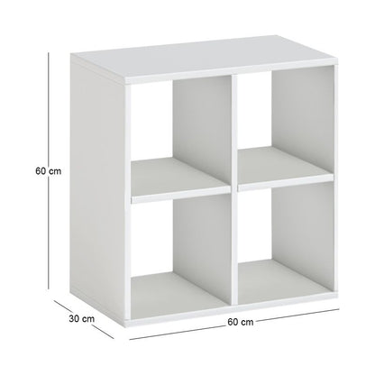 Βιβλιοθήκη Cube Χρώμα Λευκό 60x30x60