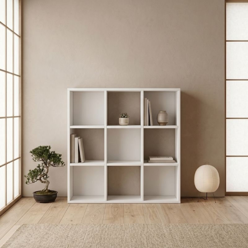 Βιβλιοθήκη Cube Χρώμα Λευκό 90x30x90