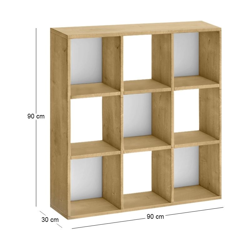 Βιβλιοθήκη Cube Χρώμα Sapphire Oak 90x30x90