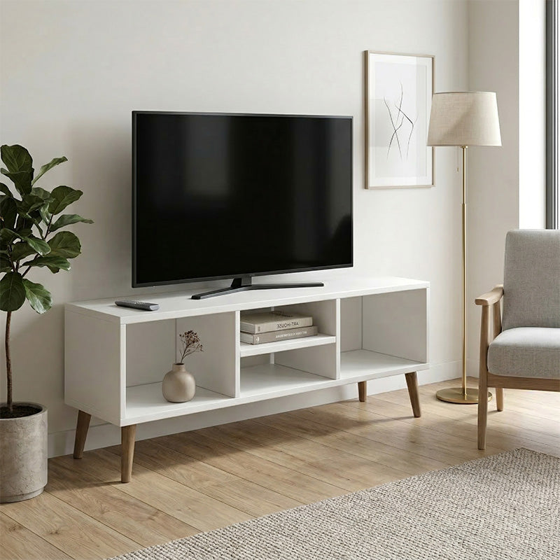 Έπιπλο Τηλεόρασης Loren Χρώμα Λευκό 120x30x40