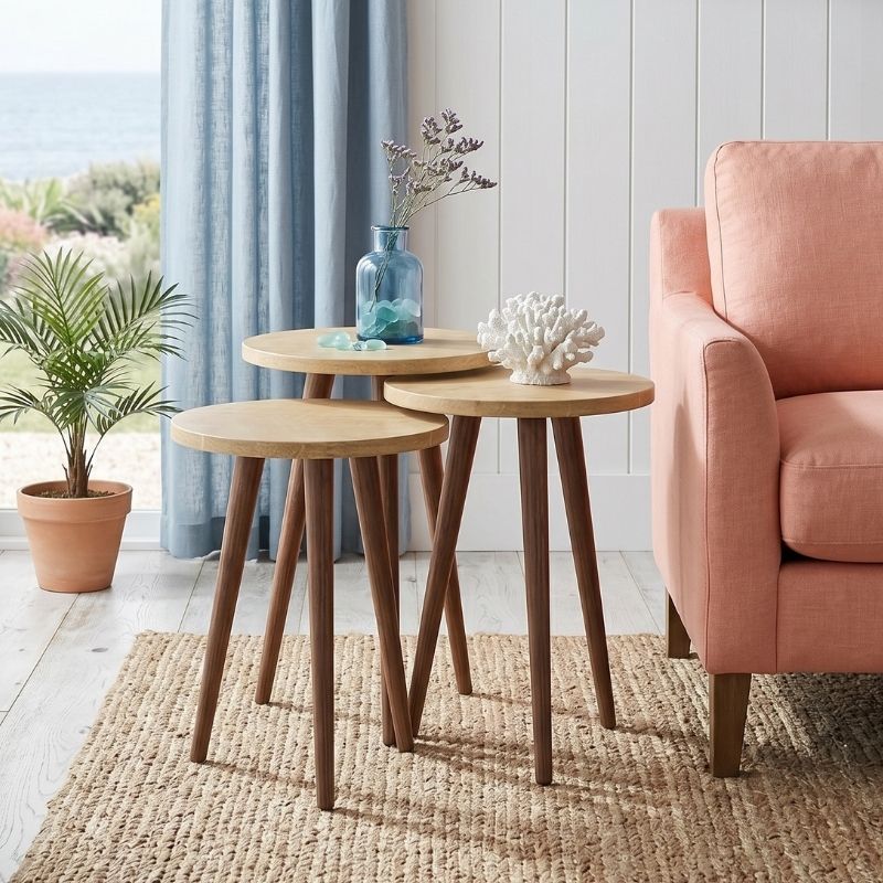 Τραπεζάκι Βοηθητικό Σετ 3 Τμχ Cruz Χρώμα Sapphire Oak Ø33x46