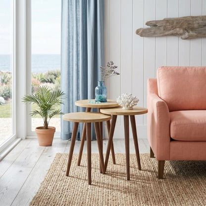 Τραπεζάκι Βοηθητικό Σετ 3 Τμχ Cruz Χρώμα Sapphire Oak Ø33x46