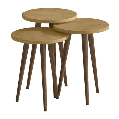 Τραπεζάκι Βοηθητικό Σετ 3 Τμχ Cruz Χρώμα Sapphire Oak Ø33x46
