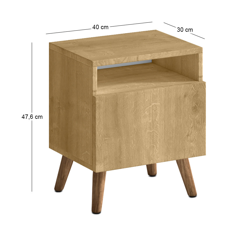 Κομοδίνο Sole Χρώμα Sapphire Oak 40x30x47,6