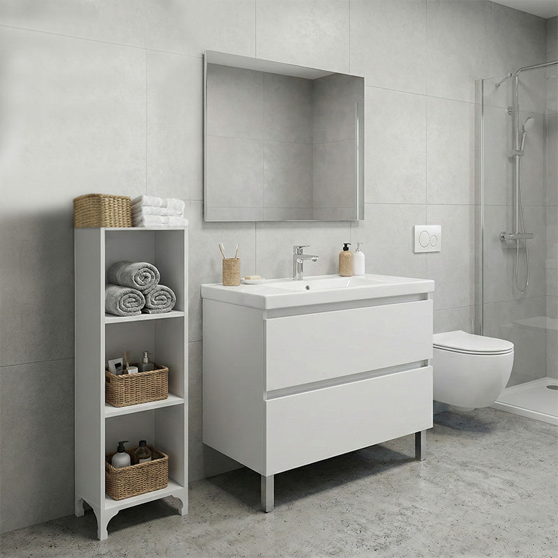 Βιβλιοθήκη - Ραφιέρα Clare Χρώμα Λευκό 30x20x108