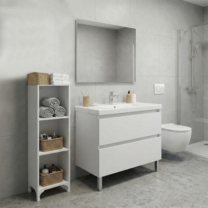 Βιβλιοθήκη - Ραφιέρα Clare Χρώμα Λευκό 30x20x108