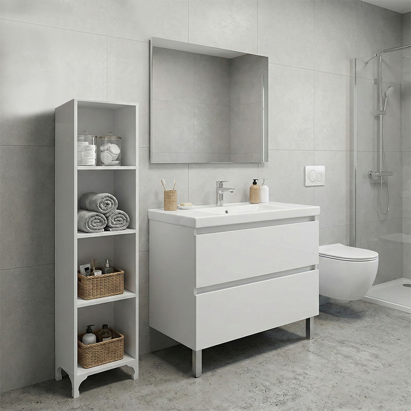 Βιβλιοθήκη - Ραφιέρα Clare Χρώμα Λευκό 30x20x128