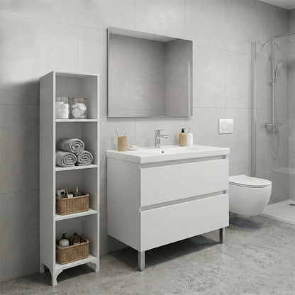 Βιβλιοθήκη - Ραφιέρα Clare Χρώμα Λευκό 30x20x128