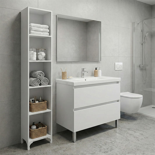 Βιβλιοθήκη - Ραφιέρα Clare Χρώμα Λευκό 30x20x168