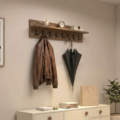 Κρεμάστρα Τοίχου Vettini Χρώμα Καρυδί 100x12x20