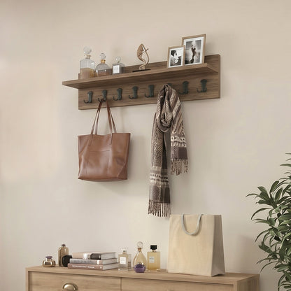 Κρεμάστρα Τοίχου Vettini Χρώμα Καρυδί 100x12x20