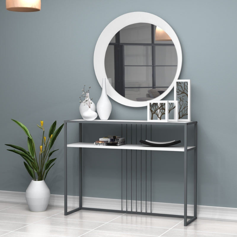 Καθρέπτης Τοίχου Moon Χρώμα Λευκό Ø88x2,2