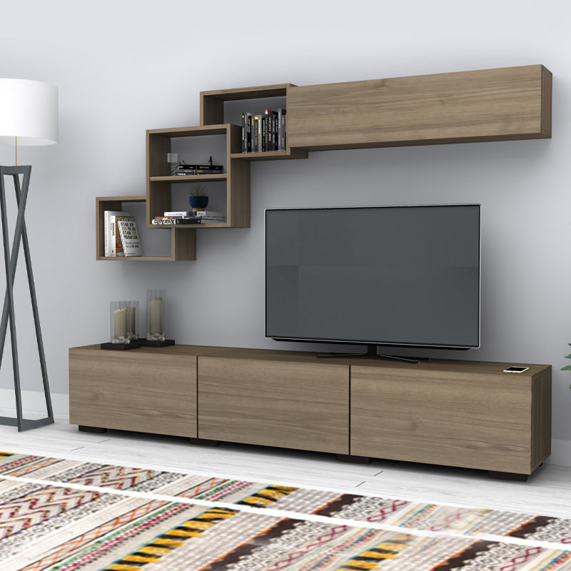 Σύνθεση Τηλεόρασης Free Χρώμα Καρυδί 210x35x38