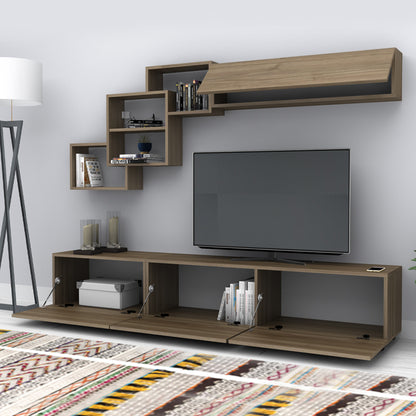 Σύνθεση Τηλεόρασης Free Χρώμα Καρυδί 210x35x38