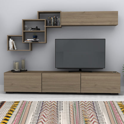 Σύνθεση Τηλεόρασης Free Χρώμα Καρυδί 210x35x38