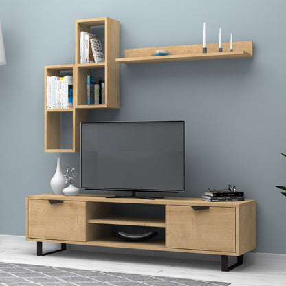 Σύνθεση Τηλεόρασης Lonsa Χρώμα Φυσικό Οξιάς 160x35x40