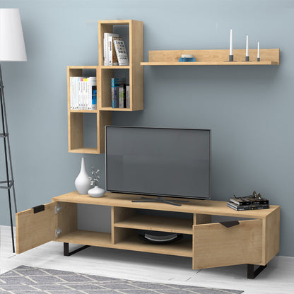 Σύνθεση Τηλεόρασης Lonsa Χρώμα Φυσικό Οξιάς 160x35x40