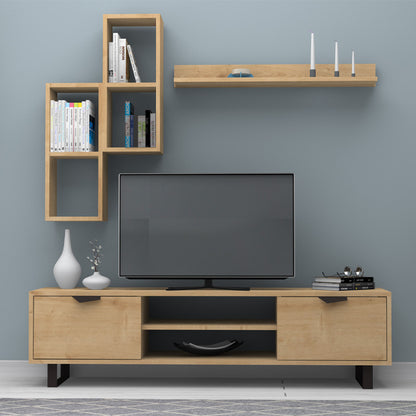 Σύνθεση Τηλεόρασης Lonsa Χρώμα Φυσικό Οξιάς 160x35x40