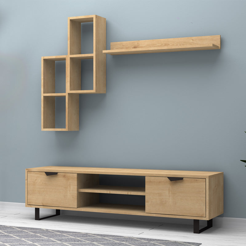 Σύνθεση Τηλεόρασης Lonsa Χρώμα Φυσικό Οξιάς 160x35x40