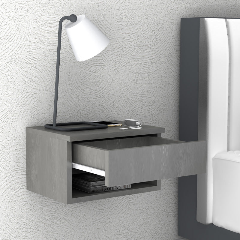 Κομοδίνο Επιτοίχιο Mary Χρώμα Γκρι Σκυροδέματος 40x30x23