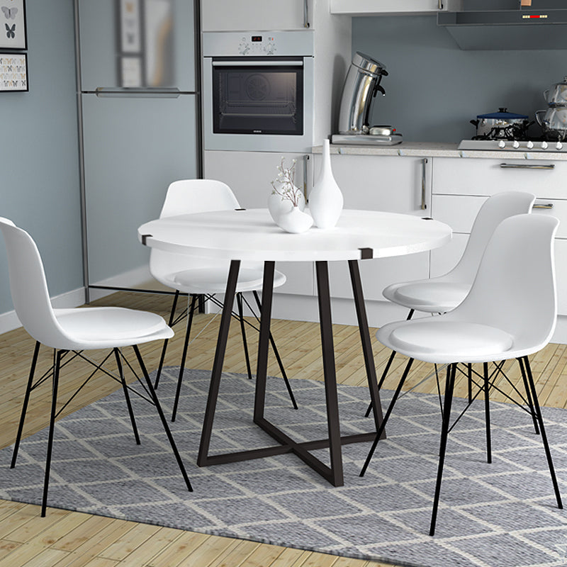 Τραπέζι Rubes Χρώμα Λευκό - Ανθρακί 100x100x78