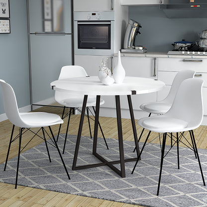 Τραπέζι Rubes Χρώμα Λευκό - Ανθρακί 100x100x78