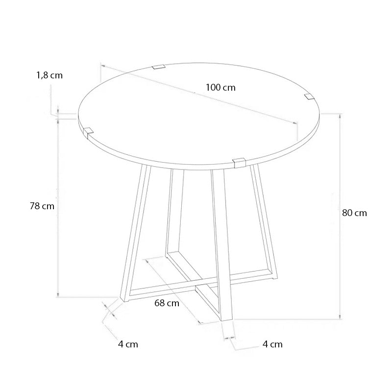 Τραπέζι Rubes Χρώμα Λευκό - Ανθρακί 100x100x78