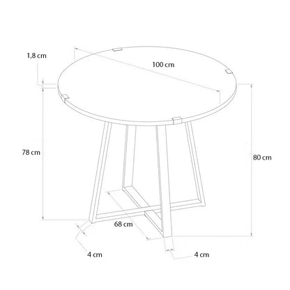 Τραπέζι Rubes Χρώμα Λευκό - Ανθρακί 100x100x78