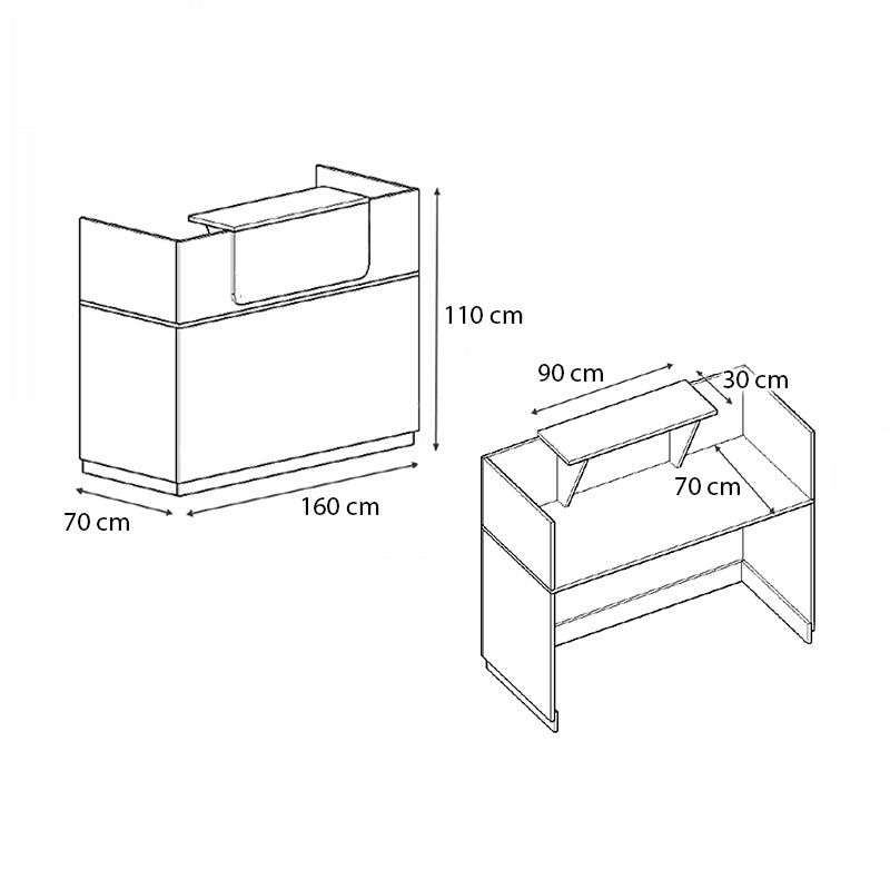 Γραφείο Reception Μελαμίνης Lemmon Χρώμα Sonoma - Ανθρακί 160x70x110