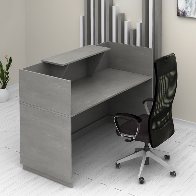 Γραφείο Reception Lemmon Χρώμα Γκρι Σκυροδέματος 160x70x110