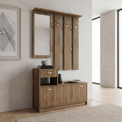 Έπιπλο Εισόδου Raynold Χρώμα Καρυδί 100x30x180