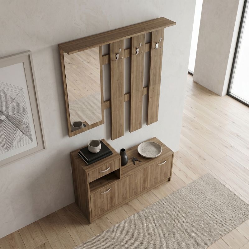 Έπιπλο Εισόδου Raynold Χρώμα Καρυδί 100x30x180