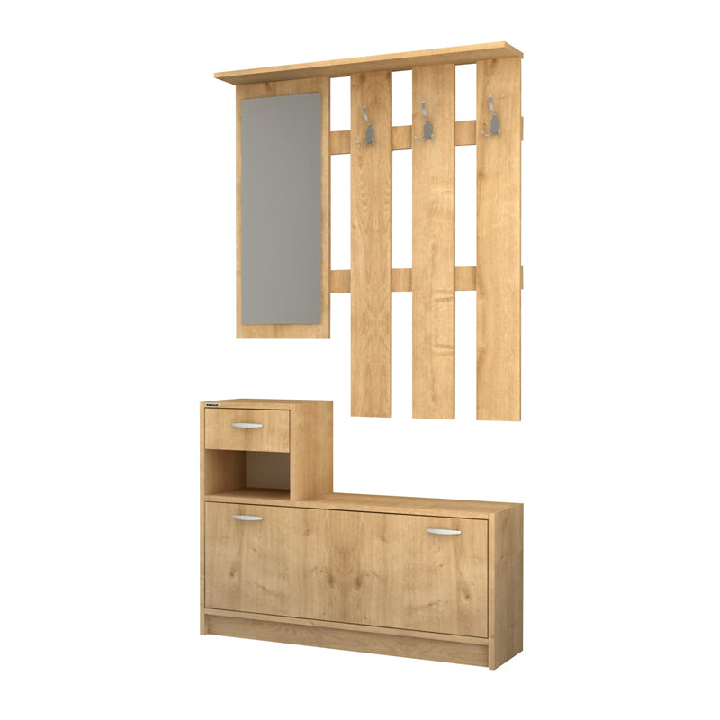 Έπιπλο Εισόδου Raynold Χρώμα Φυσικό Οξιάς 100x30x180