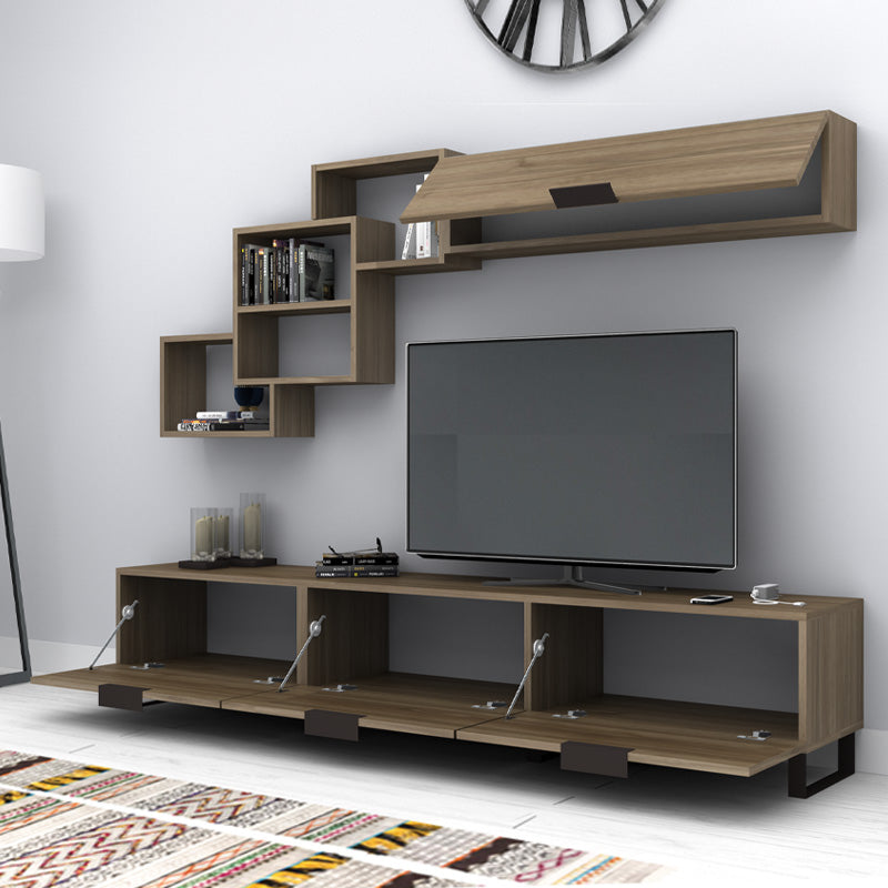 Σύνθεση Τηλεόρασης Heydar Χρώμα Καρυδί 210x35x40