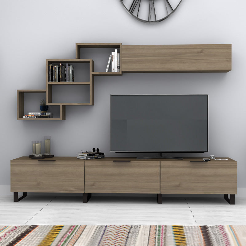 Σύνθεση Τηλεόρασης Heydar Χρώμα Καρυδί 210x35x40