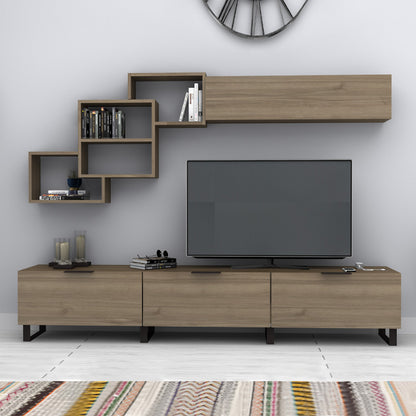 Σύνθεση Τηλεόρασης Heydar Χρώμα Καρυδί 210x35x40
