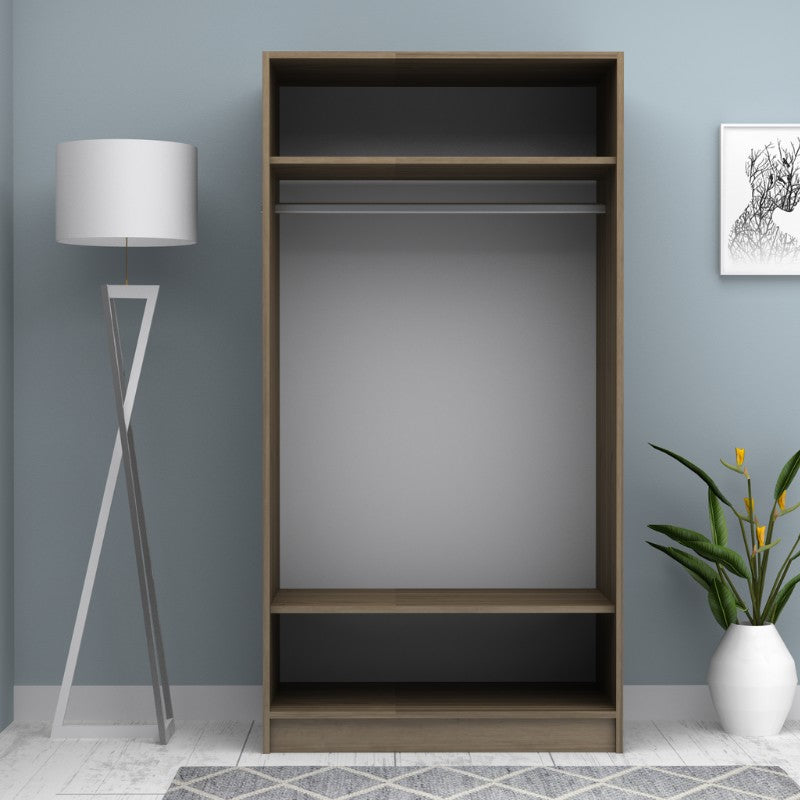 Ντουλάπα Ρούχων Misra Δίφυλλη Συρόμενη Χρώμα Καρυδί 94x52x182