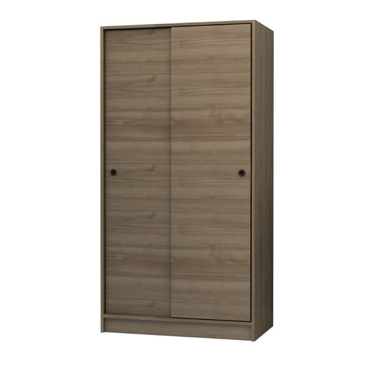 Ντουλάπα Ρούχων Misra Δίφυλλη Συρόμενη Χρώμα Καρυδί 94x52x182