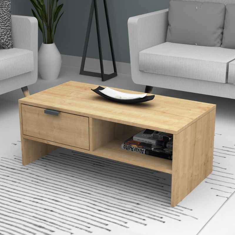 Τραπεζάκι Σαλονιού Galaxy Χρώμα Φυσικό Οξιάς 100x50x42