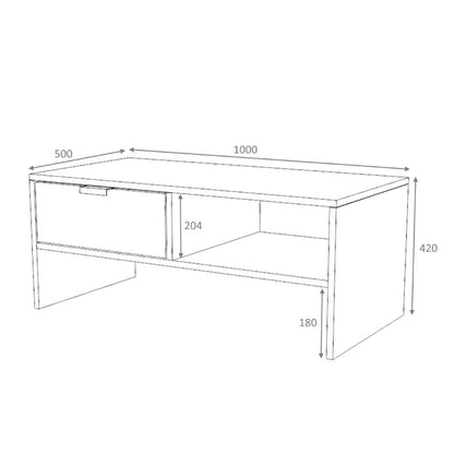 Τραπεζάκι Σαλονιού Galaxy Χρώμα Φυσικό Οξιάς 100x50x42