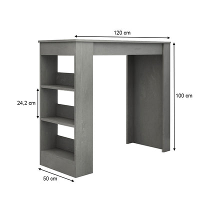 Τραπέζι Μπαρ Deep Χρώμα Γκρι Σκυροδέματος 120x50x100