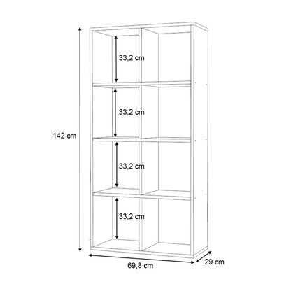 Βιβλιοθήκη Anser Χρώμα Λευκό 69,8x29x142