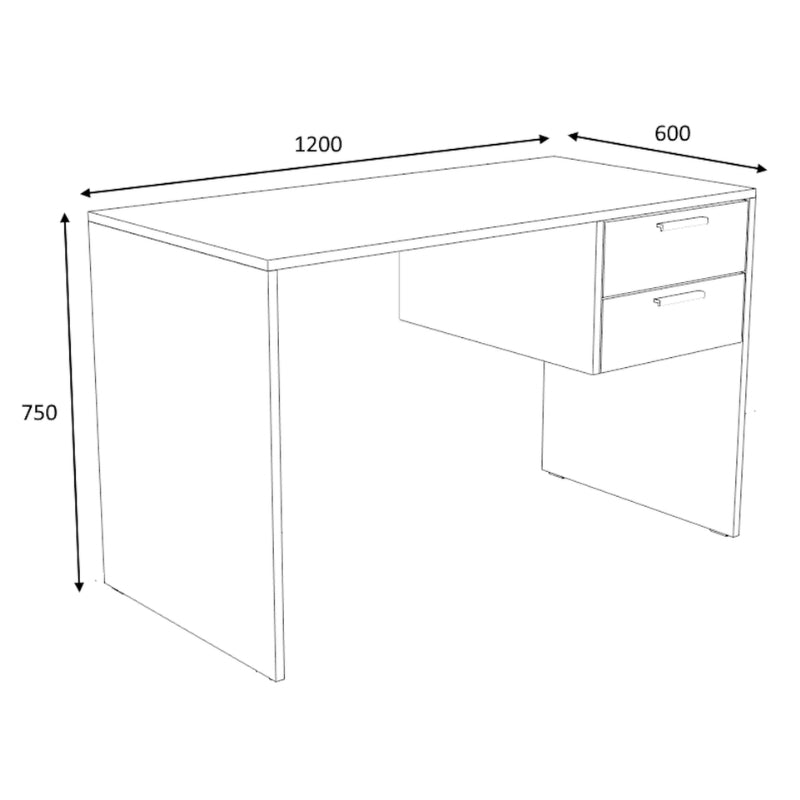 Γραφείο Εργασίας Kada Χρώμα Λευκό 120x60x75