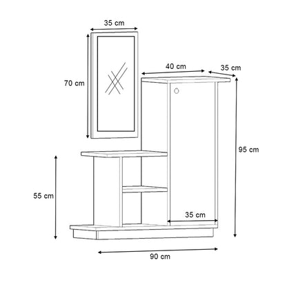 Έπιπλο Εισόδου Cute Χρώμα Φυσικό Οξιάς 90x35x95